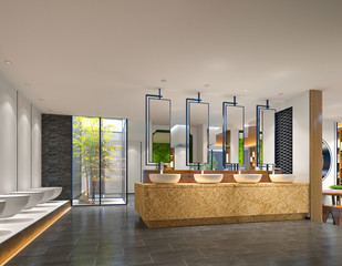 3d render of products showroom