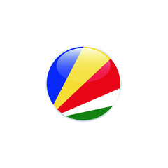 Seychelles  round flag . closy flag of Seychelles - vector button. 