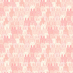 Cute bunny seamless pattern background. Vector illustration.