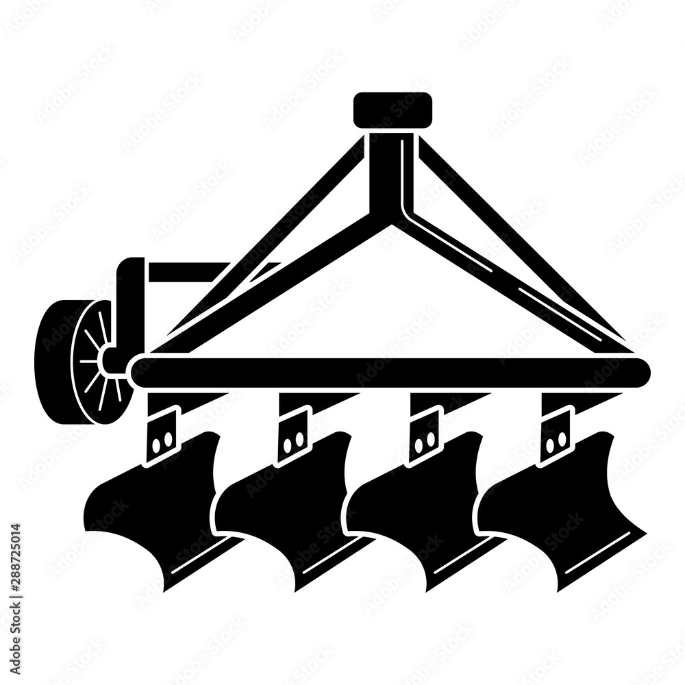 Poster tractor plowing icon. simple illustration of tractor plowing vector icon for web design isolated on 
