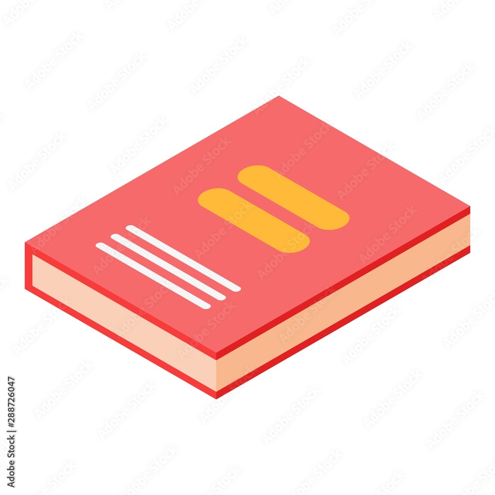 Aufkleber red book icon. isometric of red book vector icon for web design isolated on white background