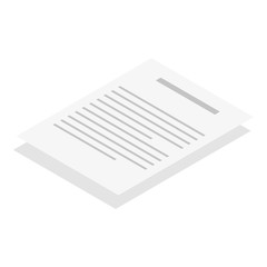 Papers icon. Isometric of papers vector icon for web design isolated on white background