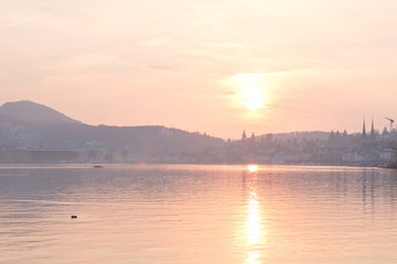 Golden view in the evening.