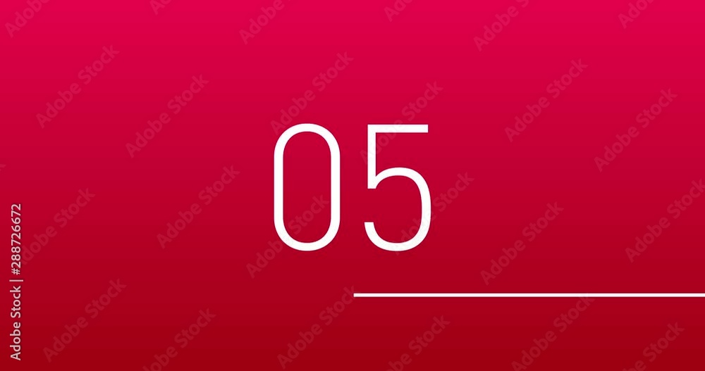 Poster countdown from 10 to 0 with movement slider indicating the passing time, modern flat design and mini
