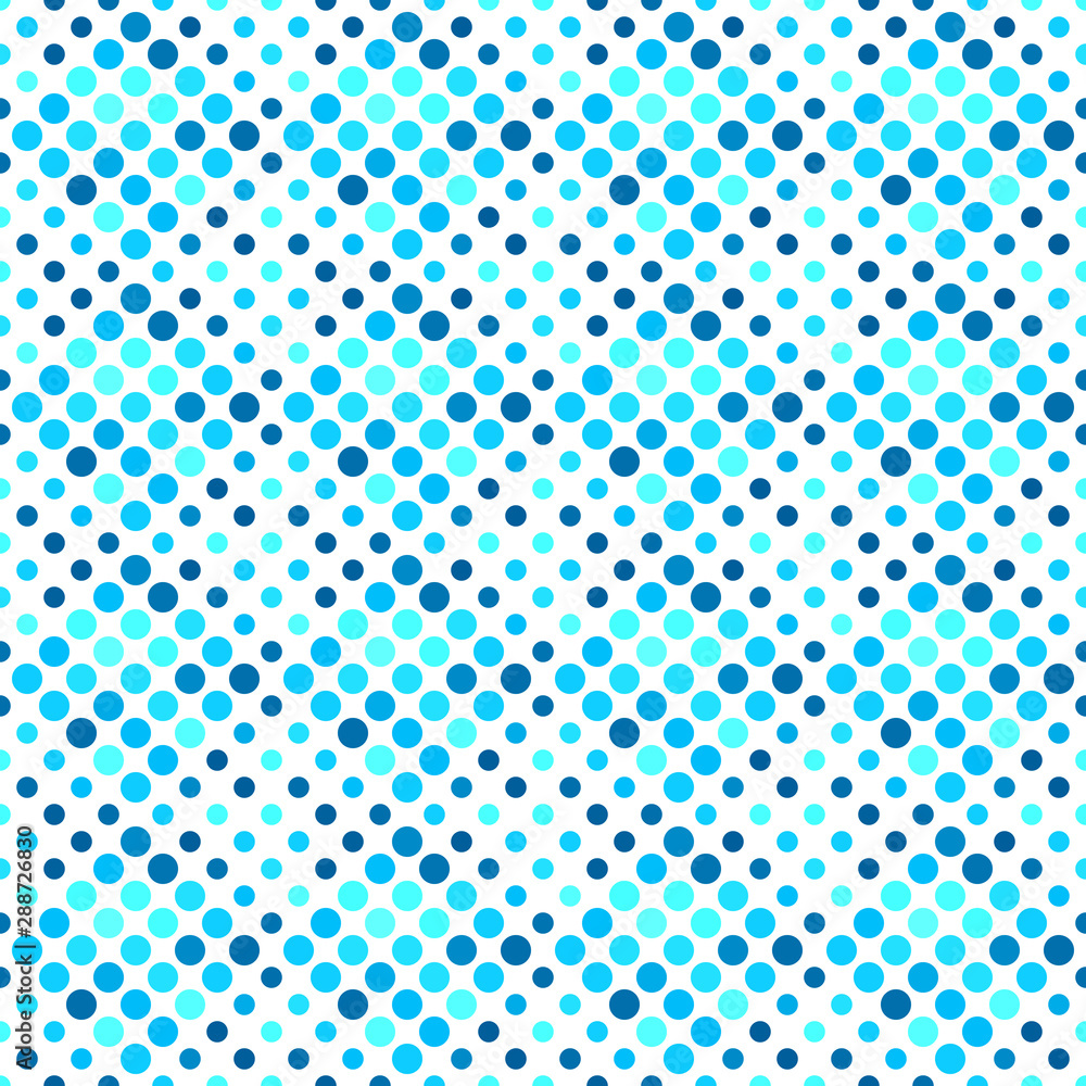 Poster geometrical seamless circle pattern background design - abstract blue vector illustration from dots