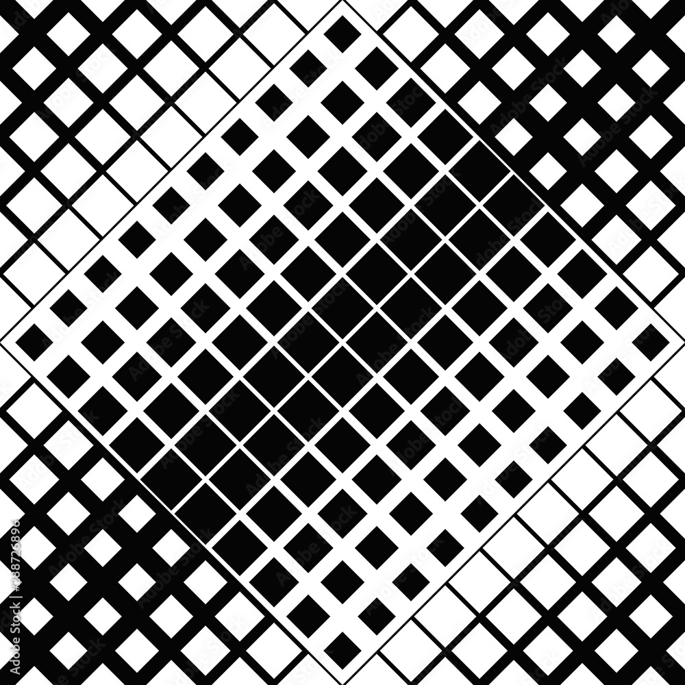 Poster geometrical seamless monochrome square pattern background design - abstract vector illustration from