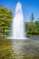 Naklejka premium Fountain in Gonneranlage Kurpark Old city of Baden Baden Germany