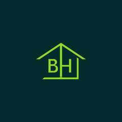 Letter BH Home Realty Simple Icon Logo Design Template Element Vector