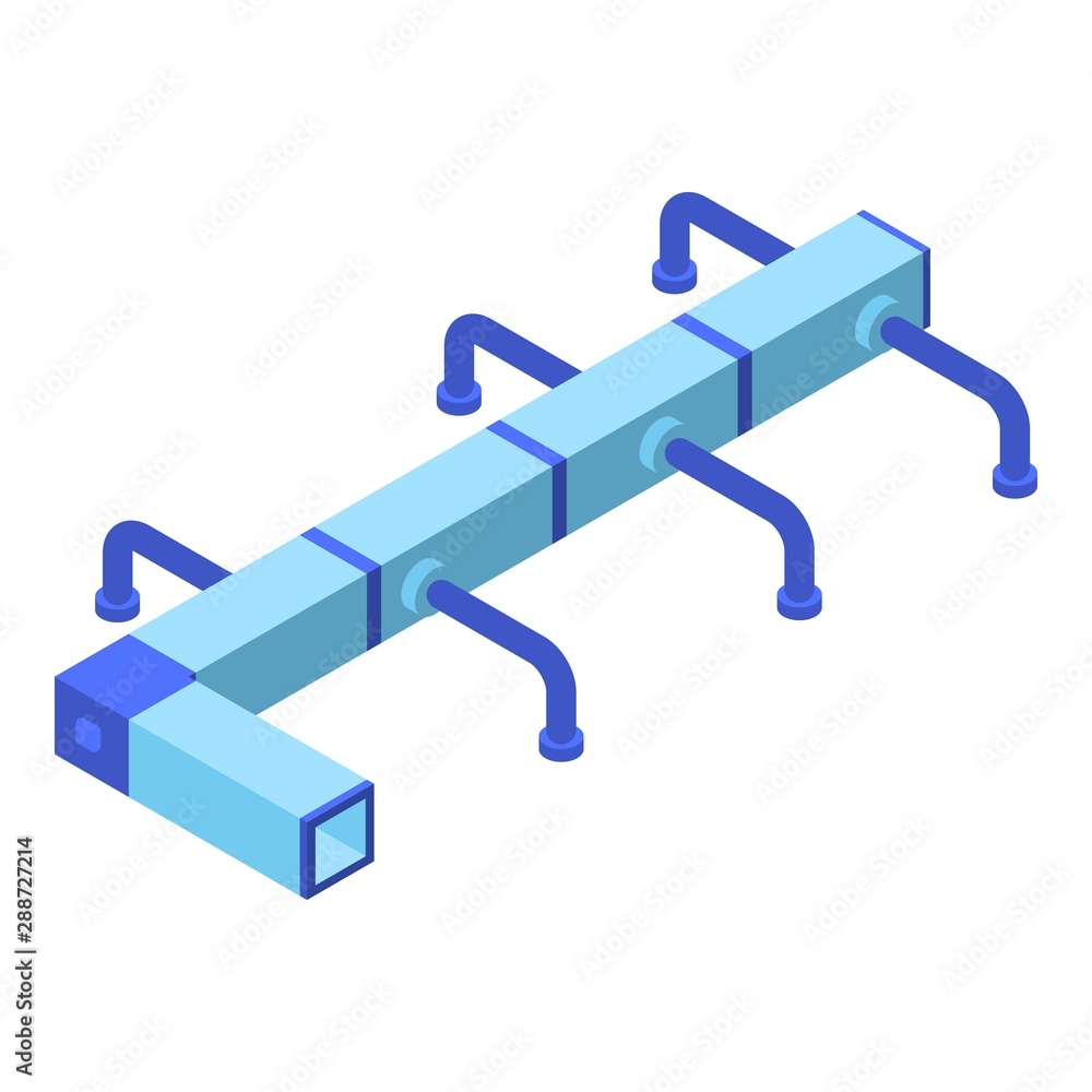 Poster office ventilation system icon. isometric of office ventilation system vector icon for web design is