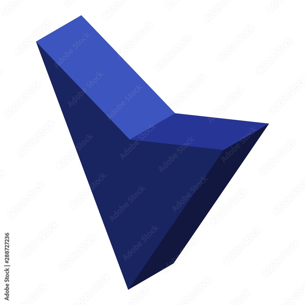 Poster blue cursor arrow icon. isometric of blue cursor arrow vector icon for web design isolated on white 