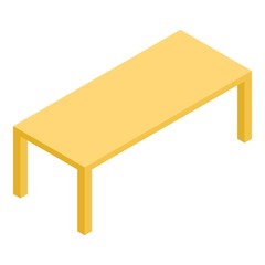 Wood yellow table icon. Isometric of wood yellow table vector icon for web design isolated on white background