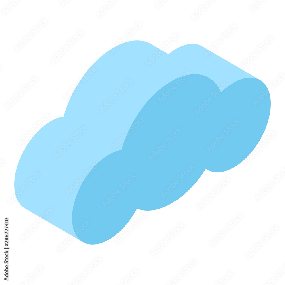 Poster data cloud icon. isometric of data cloud vector icon for web design isolated on white background