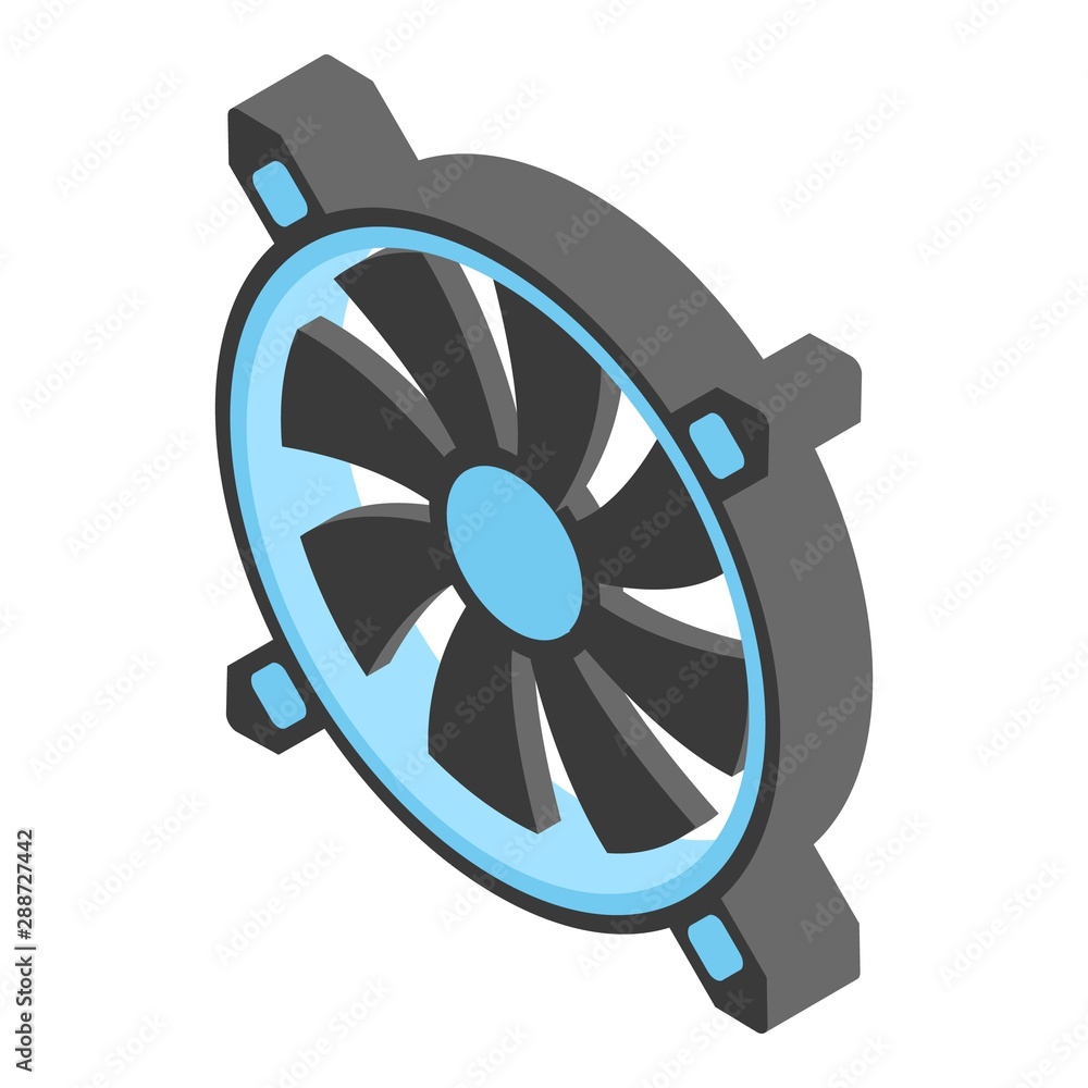 Poster Cpu fan icon. Isometric of cpu fan vector icon for web design isolated on white background