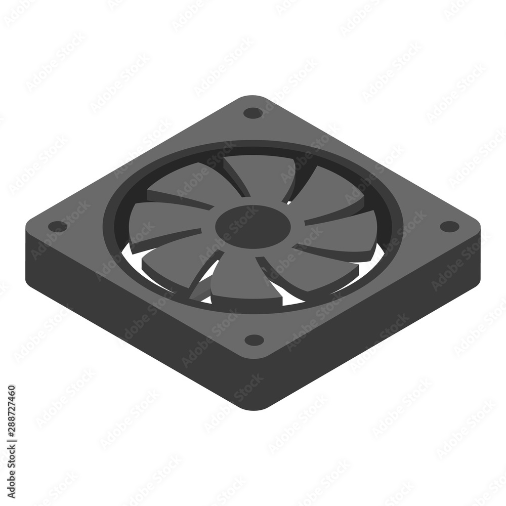 Poster computer cooler icon. isometric of computer cooler vector icon for web design isolated on white back