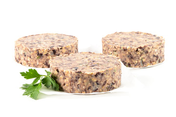 Raw veggie burger with black beans