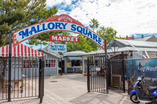 Key West, Florida, USA; Dec 18th 2018: The Famous Mallory Square Entrance In Downtown Key West