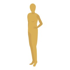 Gold mannequin icon. Isometric of gold mannequin vector icon for web design isolated on white background