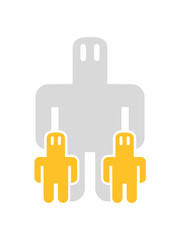 Obraz premium geister cartoon familie kinder papa mama geschwister liebe einfache figur golem monster yeti clipart design cool comic süß niedlich piktogram