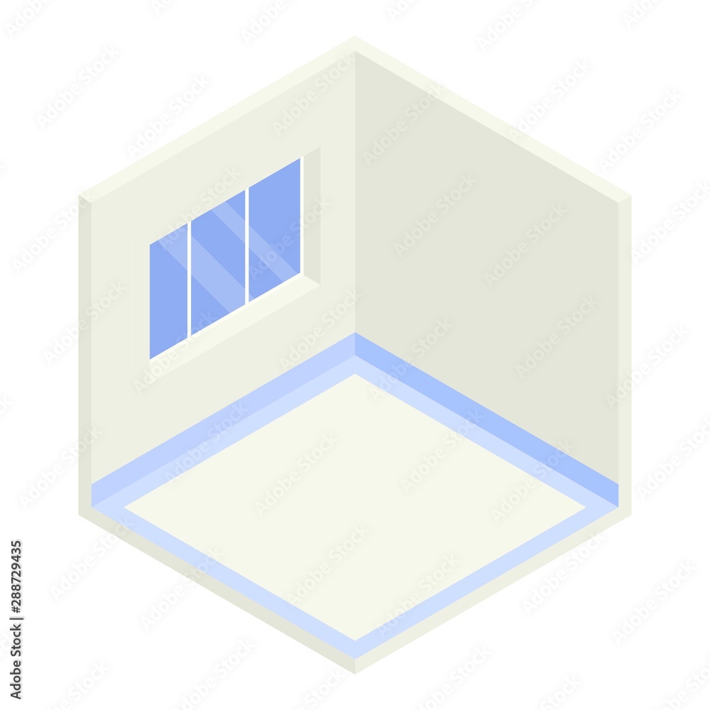 Poster empty room icon. isometric of empty room vector icon for web design isolated on white background