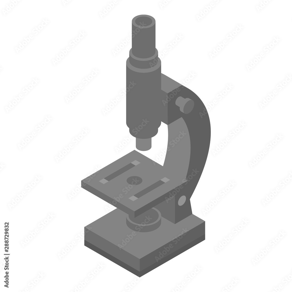 Poster black microscope icon. isometric of black microscope vector icon for web design isolated on white ba