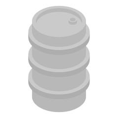 Fototapeta na wymiar Metal barrel icon. Isometric of metal barrel vector icon for web design isolated on white background