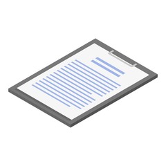 Lab clipboard icon. Isometric of lab clipboard vector icon for web design isolated on white background