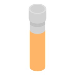 Orange test tube icon. Isometric of orange test tube vector icon for web design isolated on white background