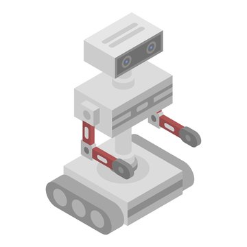 Wheel robot machine icon. Isometric of wheel robot machine vector icon for web design isolated on white background
