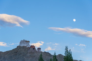 Panoramic view of Lamayuru monastery in Ladakh, India. Lamayuru is a Tibetan Buddhist monastery...