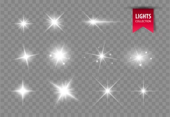 Fotobehang Shine glowing stars. Vector lights © ket4up