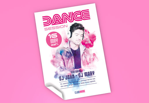 Poster Layout with Pink Typographic Elements