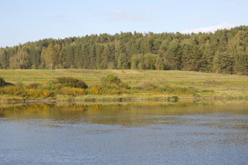 riverbank in the countryside on a summer day
