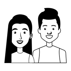 young couple urban style characters