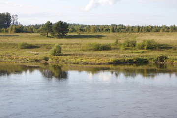 riverbank in the countryside on a summer day