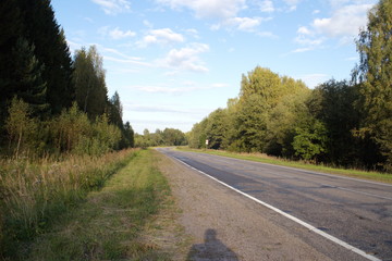 Fototapeta na wymiar road in the countryside on a summer evening