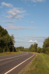 road in the countryside on a summer evening