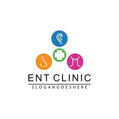 ENT doctor logo design vector. Ear nose throat doctor clinic.