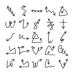 doodle and hand drawn arrow icons set