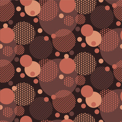 chocolate colors round baubles seamless pattern
