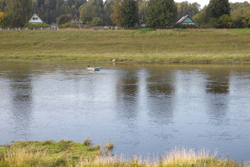 riverbank in the countryside on a summer day