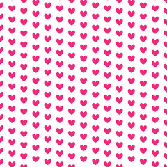Pattern Pink Heart On White Background.