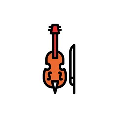 violin filled line vector icon