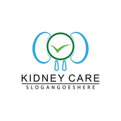 Kidney Care Logo design template vector.