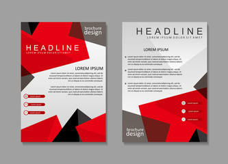 Brochure template design with red and white color. Cover design, poster design