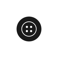 Clothing button icon. Black silhouette. Vector drawing. Isolated object on a white background. Isolate.