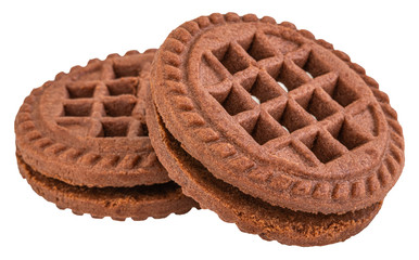 Chocolate chip cookie isolated on white background
