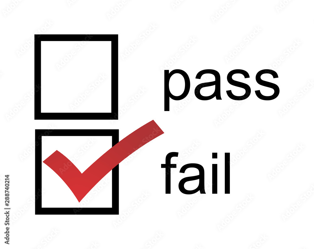 Leinwandbilder fail pass checkbox with red fail checked