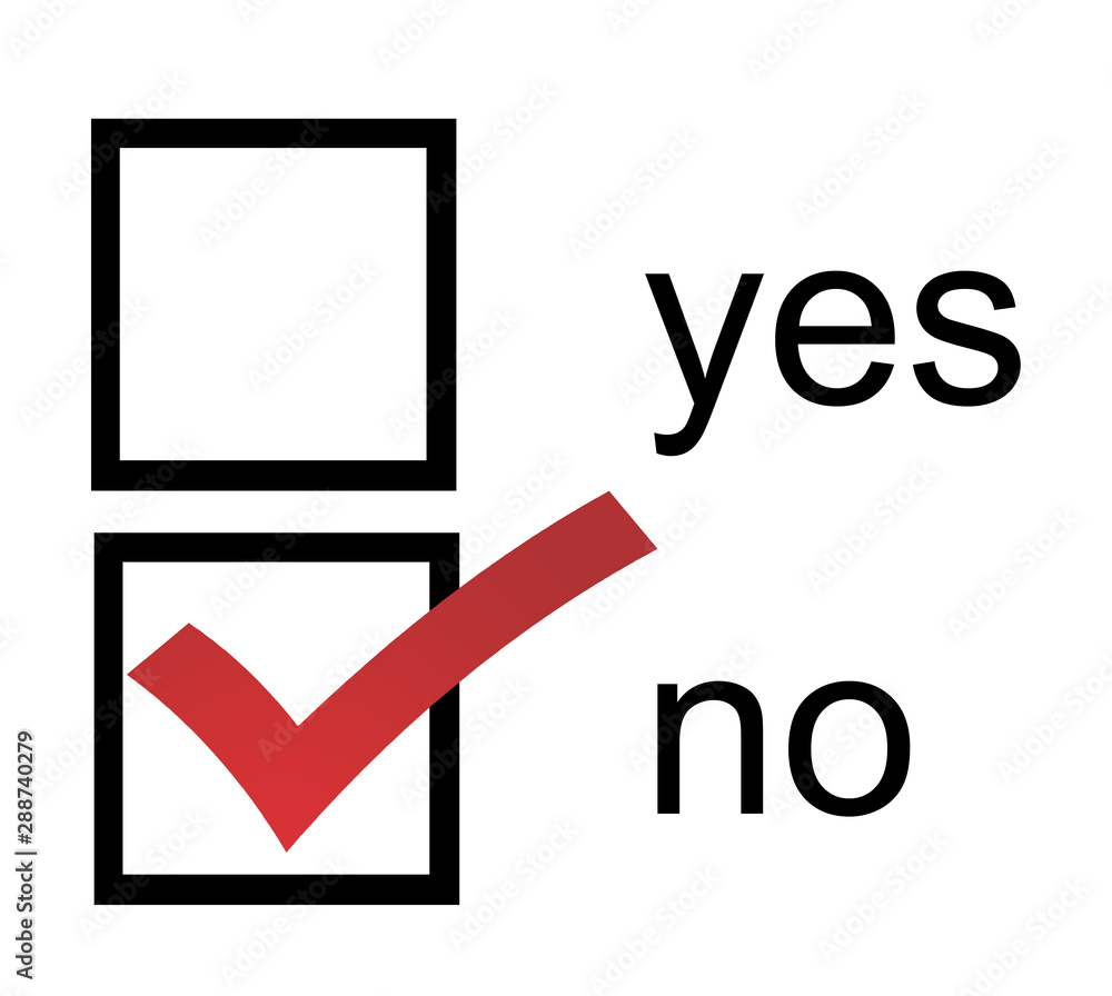 Poster no yes checkbox with red no box checked