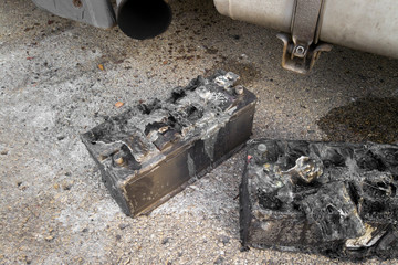 Leaking fuel and burnt batteries