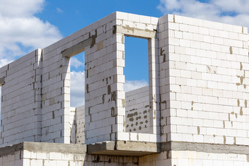 House under construction, building a home